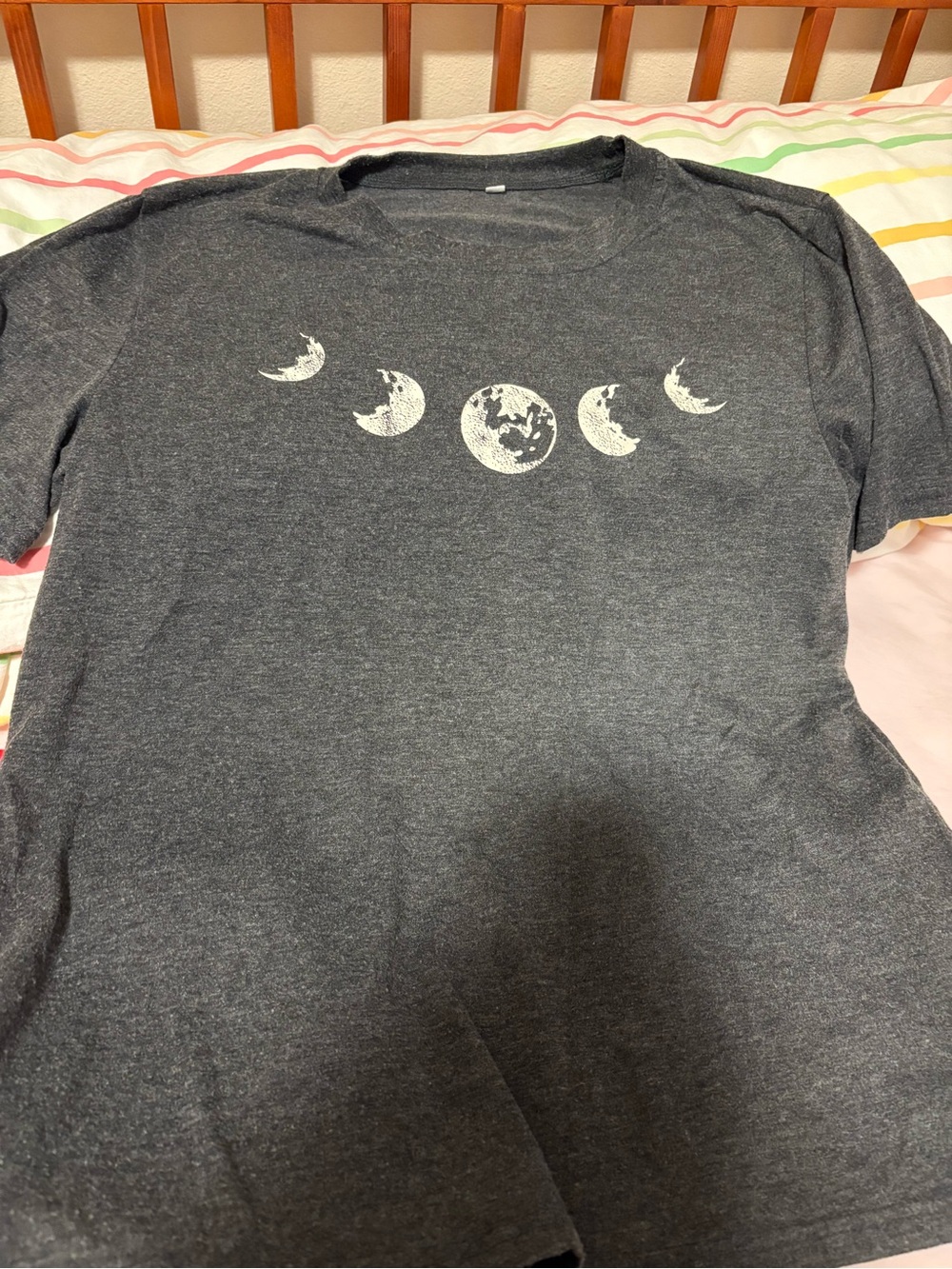 Target Gray Short Sleeve Tee with Moon Phase Graphic